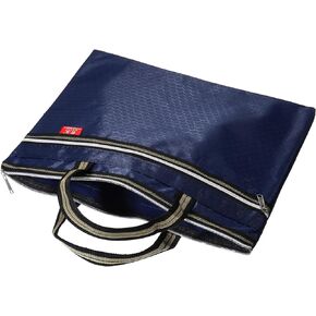 YOKIVE Waterproof Zipper Bag, Document Books Storage Tote Bags Tools Organizer Pouch, Great for Classroom Office(Navy Blue)