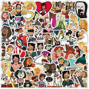 123Pcs Total Drama Island Stickers Pack，TDI Cartoon Aesthetics Vinyl Waterproof Decals for Water Bottle, Laptop, Phone, Skateboard, Journaling,Gifts for Kids Teens for Party Supply…