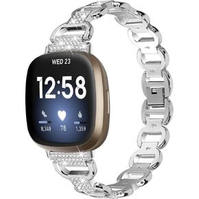 Chofit Compatible with Fitbit Versa 4/Sense 2 Band for Women Bracelet with Bling Diamond Replacement for Fitbit Versa 4/Sense 2 Bands Smart Watch
