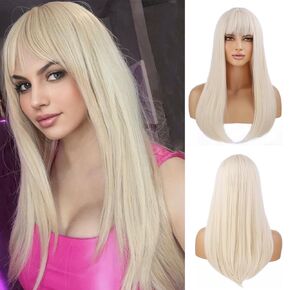 Dark Orange for Women Long Straight Orange Wig Ginger Wig Auburn Wig Heat Resistant Synthetic Wig withWig Cap(Dark Orange)