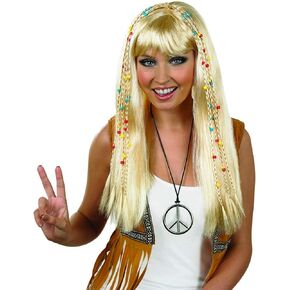 fun shack Blonde Hippie Wig for Women, Hippie Costume Wig, Blonde Braided Wigs, Blonde Braided Wig, Braided Hair Wigs