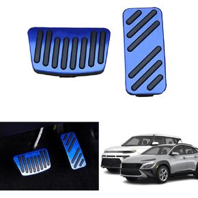 Kakash Custom Interior Accessories for Kona/Accent/Forte/Niro/Seltos/Soul 2020 2021 2022 aluminium alloy Gas Accelerator Pedal Covers,Anti-Slip No Drilling Brake Foot Pedal Pads 2 pieces/set(red)
