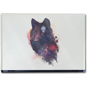 Glossy Glitter Laptop Skin Compatible with Alienware M16 R2 (2024) - Universal Wolf - Premium 3M Vinyl Protective Wrap Decal Cover - Easy to Apply | Crafted in The USA by MightySkins