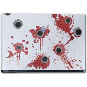 Glossy Glitter Laptop Skin Compatible with Alienware M16 R2 (2024) - Bullet Holes - Premium 3M Vinyl Protective Wrap Decal Cover - Easy to Apply | Crafted in The USA by MightySkins