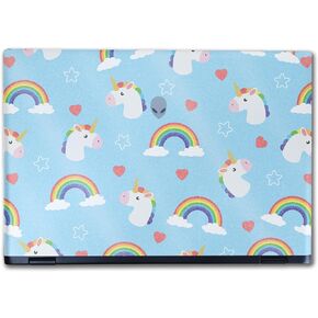 Glossy Glitter Laptop Skin Compatible with Alienware M16 R2 (2024) - Unicorn Perfection - Premium 3M Vinyl Protective Wrap Decal Cover - Easy to Apply | Crafted in The USA by MightySkins