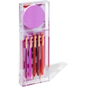 Noted by Post-it Printed Notes Gift Box, Warm Colors, Includes Acrylic Tray, 100 Round Sticky Notes, 5-Pack Pens (NTD-TRAY-36-H)
