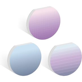 Plant Theme Sticky Note Pad Assortment/Set of 3 Round Flat Top Plant Lady Note Pads / 3.5" Succulent Sticky Notes / 50 Sheets Per Pad/Made in USA