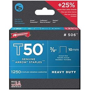 T50 Heavy Duty Staples, 3/8"" Leg, 1250/Pack, Sold As 1250 Each