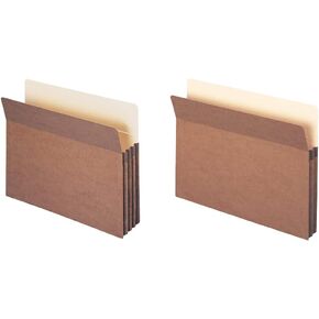 Smead File Pocket, Straight-Cut Tab, 3-1/2" Expansion, Letter Size, Redrope, 25 per Box (73224)