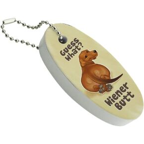 GRAPHICS & MORE Guess What Wiener Dog Butt Dachshund Funny Floating Keychain Oval Foam Fishing Boat Buoy Key Float