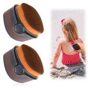 2pcs Sunscreen Applicator, Portable Sunscreen Roller Brush Body Makeup Foundation Sunblock Buddy Brush Set for Kid Children Toddler & Body Makeup Protection(black)