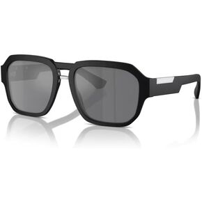 Dolce & Gabbana DG4464 25256G 56MM Matte Black/Grey Mirror Black Pilot Sunglasses for Men + BUNDLE With Designer iWear Complimentary Eyewear Kit