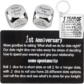 1st Anniversary Dice,1st Wedding Anniversary Dice for Couples,1 Years Anniversary Date Night Dice Gift,1 Years Anniversary for Her,1st Anniversary for Husband