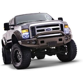 Bushwacker Cutout Pocket/Rivet Style Front Fender Flares | 2-Piece Set, Black, Smooth Finish | 20047-02 | Fits 2008-2010 Ford F-250/F-350/F-450/F-550 Styleside Super Duty