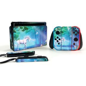 MightySkins Glossy Glitter Skin Compatible with Nintendo Switch OLED - Unicorn Fantasy | Protective, Durable High-Gloss Glitter Finish | Easy to Apply and Change Styles | Made in The USA