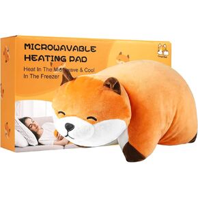 Microwave Heating Pad Dog Heatable Stuffed Animals for Cramps Pain Relief, Cute Soft Cozy Pillow Plush Heatable Warmies Stuffed Animals Gifts for Women, Teens