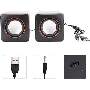 HEITIGN Desktop Speaker Computer Speaker USB Speaker 3.5mm Pc Speaker Mini USB Stereo 3.5mm Jack Wired Speaker for Desktop Laptop Pc Computerdual Track (binaural)
