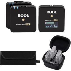 Rode Wireless GO II Compact Microphone System, Bundle with Charging Case