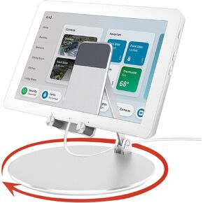 Swivel and Tilt Stand for Echo Hub, with 360°Rotating Base，Desk Stand for Alexa Hub, Multi-Angle, Foldable Stand Holder for Echo Hub 8" Smart Home Control Panel and 4-12.9" iPads/Tablets