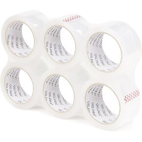 6 لفات من شريط التغليف الشفاف، شريط تغليف عالي التحمل مصمم لنقل الصناديق، الشحن، المكتب، 2.1 مل 1.88 بوصة × 72 ياردة in Kuwait