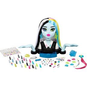 Monster High Frankie Stein Doll Head for Hairstyling with 65+ Accessories Including Wear & Share Nails, Hair Ties, Barrettes & Stickers