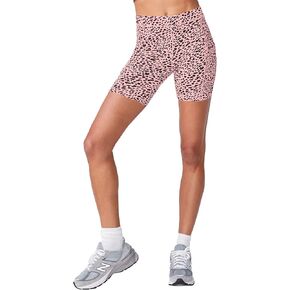 Monrow Women's Hb0522-10-mini Cheetah Bike Shorts