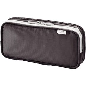 LIHIT LAB Double Pen Case, Large, 4.1 x 8.7, Black (A7661-24) (A-7661-24)