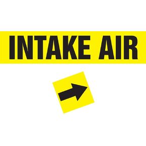 Accuform Signs Signs RPC764BKYLPD Vinyl "Intake Air" Duct Marker for Up to 6" OD Duct, 2-1/2" W x 12" L, Black on Yellow