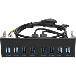 USB3.0 8-Port Optical Drive Front Panel,19Pin 8-Port Hub Optical Drive Expansion Pc Computer Front Panel Adapter,5.25 Inch Optical Drive Box Provided Free of Charge