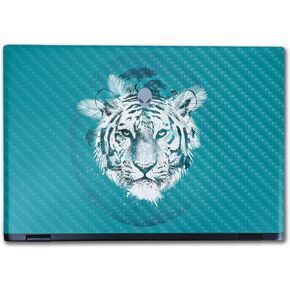 Carbon Fiber Laptop Skin Compatible with Alienware M16 R2 (2024) - White Tiger - Premium 3M Vinyl Protective Wrap Decal Cover - Easy to Apply | Crafted in The USA by MightySkins