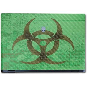 Carbon Fiber Laptop Skin Compatible with Alienware M16 R2 (2024) - Biohazard - Premium 3M Vinyl Protective Wrap Decal Cover - Easy to Apply | Crafted in The USA by MightySkins