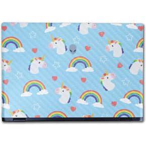 Carbon Fiber Laptop Skin Compatible with Alienware M16 R2 (2024) - Unicorn Perfection - Premium 3M Vinyl Protective Wrap Decal Cover - Easy to Apply | Crafted in The USA by MightySkins