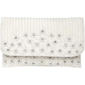 Aheli White Clutch Purses for Women Handmade Evening Handbag Stylish Bridal Fashion Clutch Bag