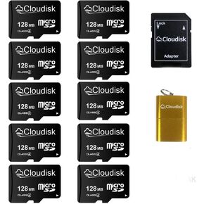 حزمة من 10 بطاقات ذاكرة Micro SD سعة 4 جيجابايت بطاقة ذاكرة فلاش C6 Micro SDHC مع محول SD وقارئ بطاقات (4 جيجابايت)