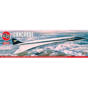 Airfix Vintage Classics G-BOAC Concorde 1:144 Aviation Plastic Model Kit A05170V,Unpainted
