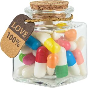 Valentines Day Gifts Love Capsules Message Letters in a Glass Bottle Gift,Love Letter Capsule Pills with Wishing Bottle for Birthday Valentines Anniversary Graduation
