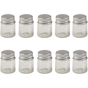 5ml Mini Glass Bottles With Aluminium Cap Empty Small Wishing Bottle Glass Vials Jars 24pcs (24, 5ml)