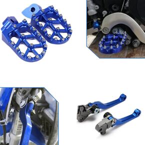 Motorcycle Foot Pegs with Spring Kits + Brake Clutch Lever Compatible to YZ250F YZ450F 2009-2021 YZ125 YZ250 2015-2021 YZ250X 2016-2021 YZ125X 2017-2021 YZ450FX 2019-2021 YZ250FX 2020 Blue