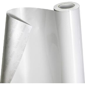 VViViD 5D High Gloss White Epoxy Carbon Fiber Automotive Vinyl Wrap Film Roll (1 Foot by 5 Foot)