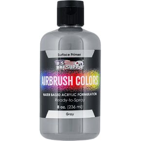 U.S Art Supply Black, White, Gray Surface Primer Airbrush Paint, 3 Color Set, 4 oz - Ready-To-Spray, Water-Based Acrylic Polyurethane - Artist Priming, Plastic, Metal, Canvas, Wood, Hobby Models Craft