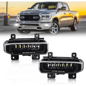 OPP ULITE Ram Led Fog Lights for Dodge Ram 1500 2019-2021, 2019-2022 Dodge Ram 2500 3500, 72W 3100LM 6500K Cool White, Clear Lens Bumper Fog Driving Light, 2PC Pack (1921 Ram Fog)