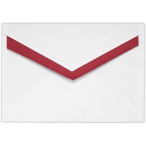 LUXPaper Foil Lined Contour Flap Envelopes | 5 7/16" X 7 7/8" | Natural w/Merlot Lining | 80lb. Text | 50 Qty