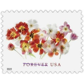 Tulips Postage Stamps for Invitation, Wedding, Celebration, Party, Graduation, Announcement (1 Sheet, 20 Stamps)