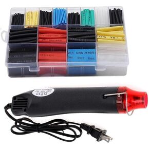580Pcs Heat Shrink Tubing Kit - EVA Material in 6 Colors and 11 Sizes - Ideal for Electrical Insulation, with 300W Hot Air Gun，Repairs, Shrink Wrapping, Crafts Embossing, Drying Paint in Saudi Arabia
