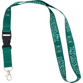 Desert Cactus University of Hawaii Lanyard Rainbow Warriors UH Car Keys ID Badge Holder Keychain Detachable Breakaway Snap Buckle (Green)
