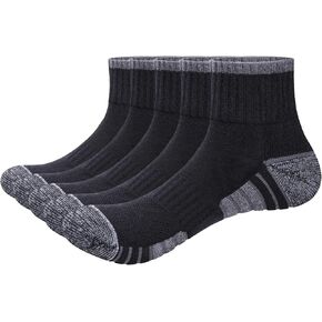 Men's Ankle Tennis Gym Workout Running Athletic Socks Moisture Wicking Cotton Cushioned Quarter Crew Socks for Men in Kuwait