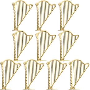 PRETYZOOM 10pcs Dollhouse Harp Toy Simulation 1:12 Miniature Props Retro Harp Christmas Tree Decoration Christmas Tree Hanging Tags Harp Figurine Resin