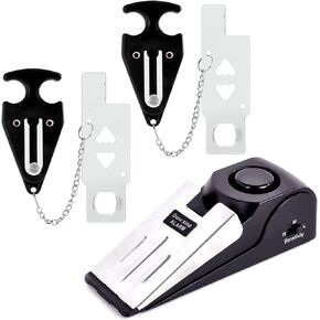 Portable Door Lock 2Pack and Door Stop Alarm 1 Pack, for Additional Privacy and Safety in Home,Hotel and Apartment,Prevent Unauthorized Entry,Protect Family Security in Traveling,Bedroom