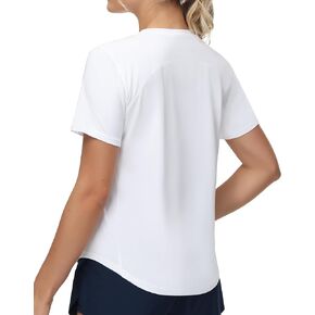 Dragon Fit Womens Athletic Shirts Basic Breathable Workout Tops Short Sleeve Gym Yoga T-Shirt Curved Hem