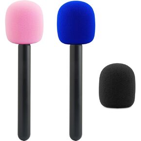 for DJI Mic Stand, Holder for DJI Mic 1/2, Handle for Rode Wireless GO II/ME/Pro Wireless Lav Microphone Interview GO Handheld Adaptor Stick Mount 2-Pack Adapter with 3pc Foam